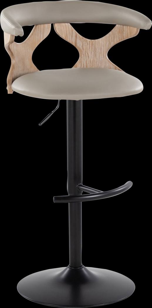 Cardeza IV Gray Adjustable Swivel Barstool, Set of 2 - Thumbnail - Image 7