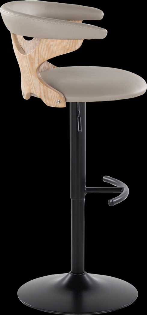 Cardeza IV Gray Adjustable Swivel Barstool, Set of 2 - Thumbnail - Image 8