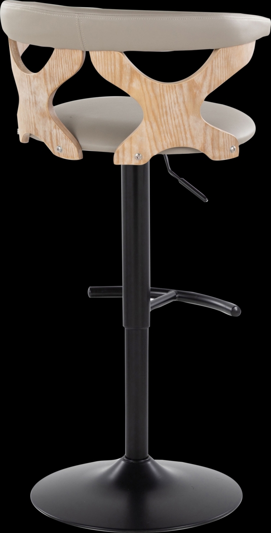 Cardeza IV Gray Adjustable Swivel Barstool, Set of 2 - Thumbnail - Image 9