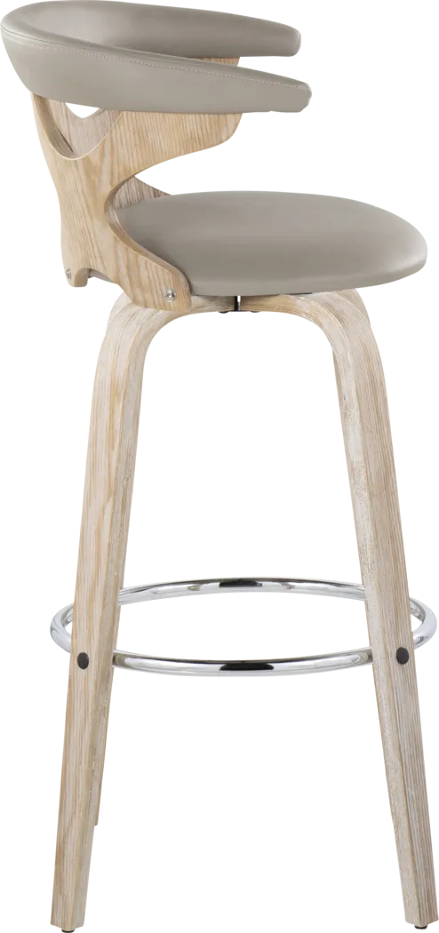 Cardeza Light Gray Barstool, Set of 2 - Thumbnail - Image 4