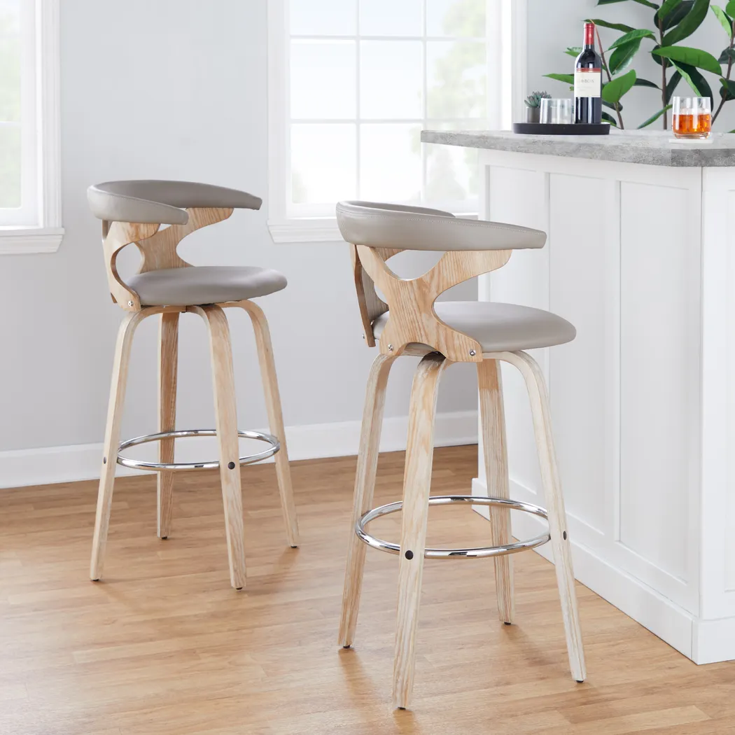Cardeza Light Gray Barstool, Set of 2 - Thumbnail - Image 9