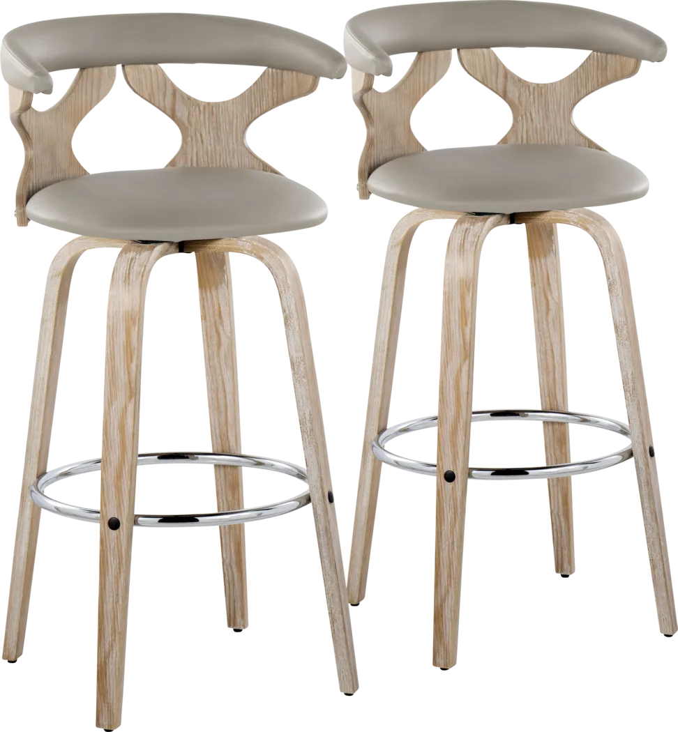 Cardeza Light Gray Barstool, Set of 2 - Thumbnail - Image 1