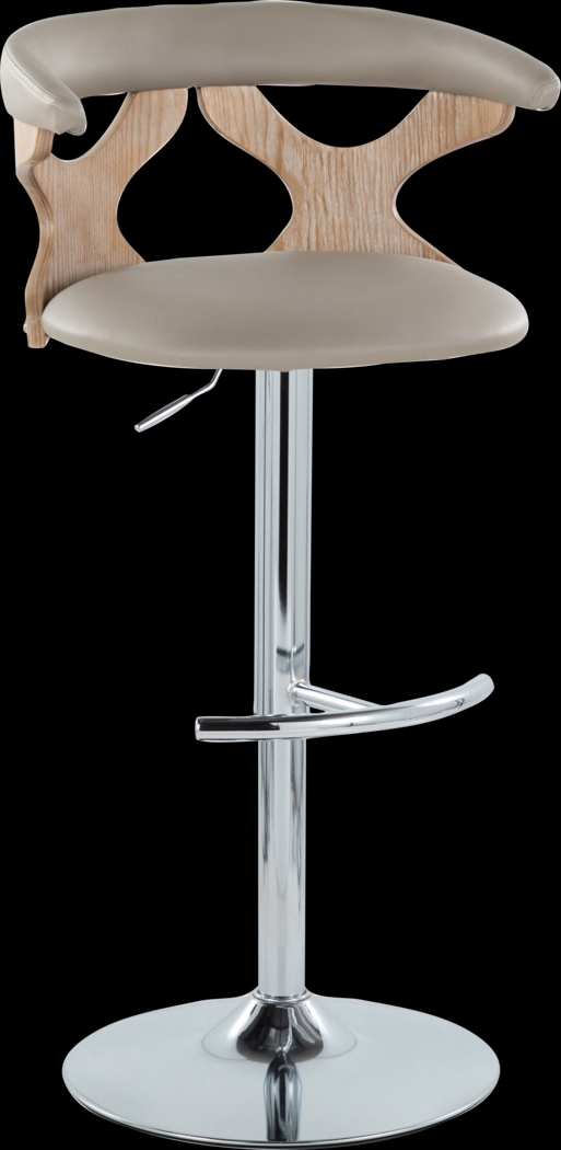 Cardeza V Gray Adjustable Swivel Barstool, Set of 2 - Thumbnail - Image 6