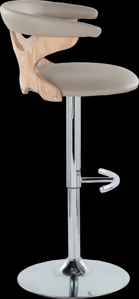 Cardeza V Gray Adjustable Swivel Barstool, Set of 2 - Thumbnail - Image 7