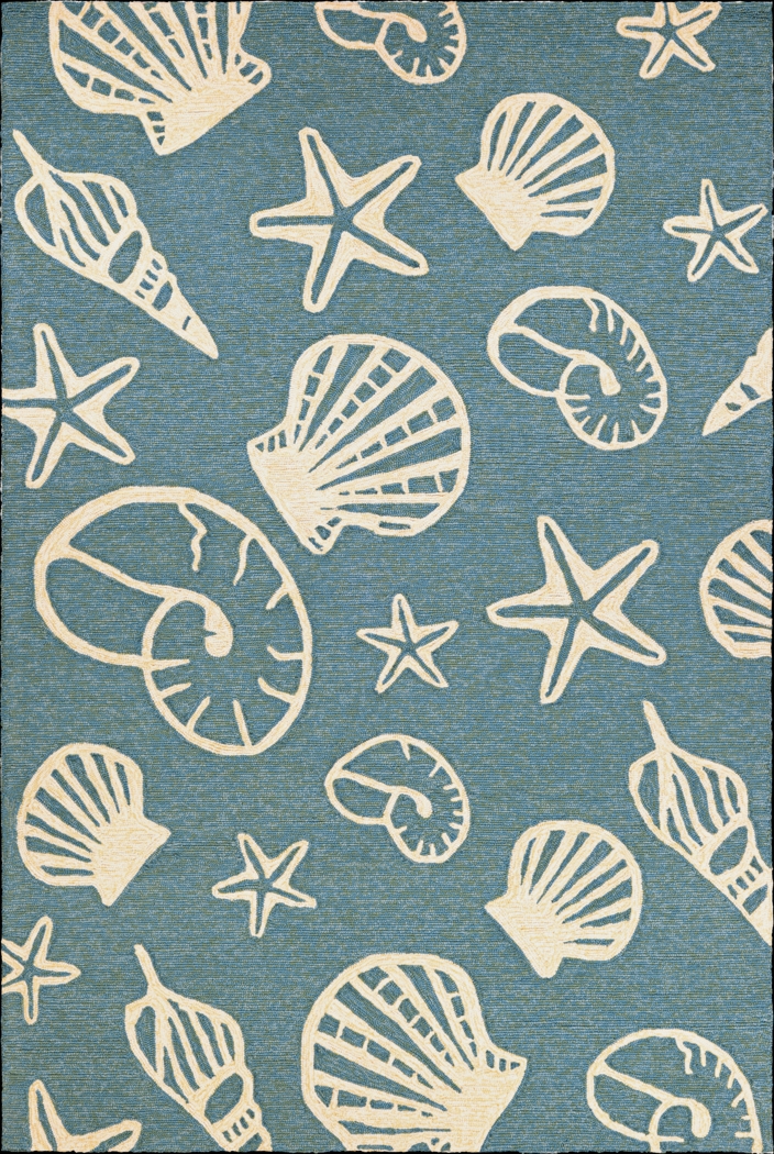 Cardita Blue 5'6 x 8' Indoor/Outdoor Rug - Thumbnail - Image 1