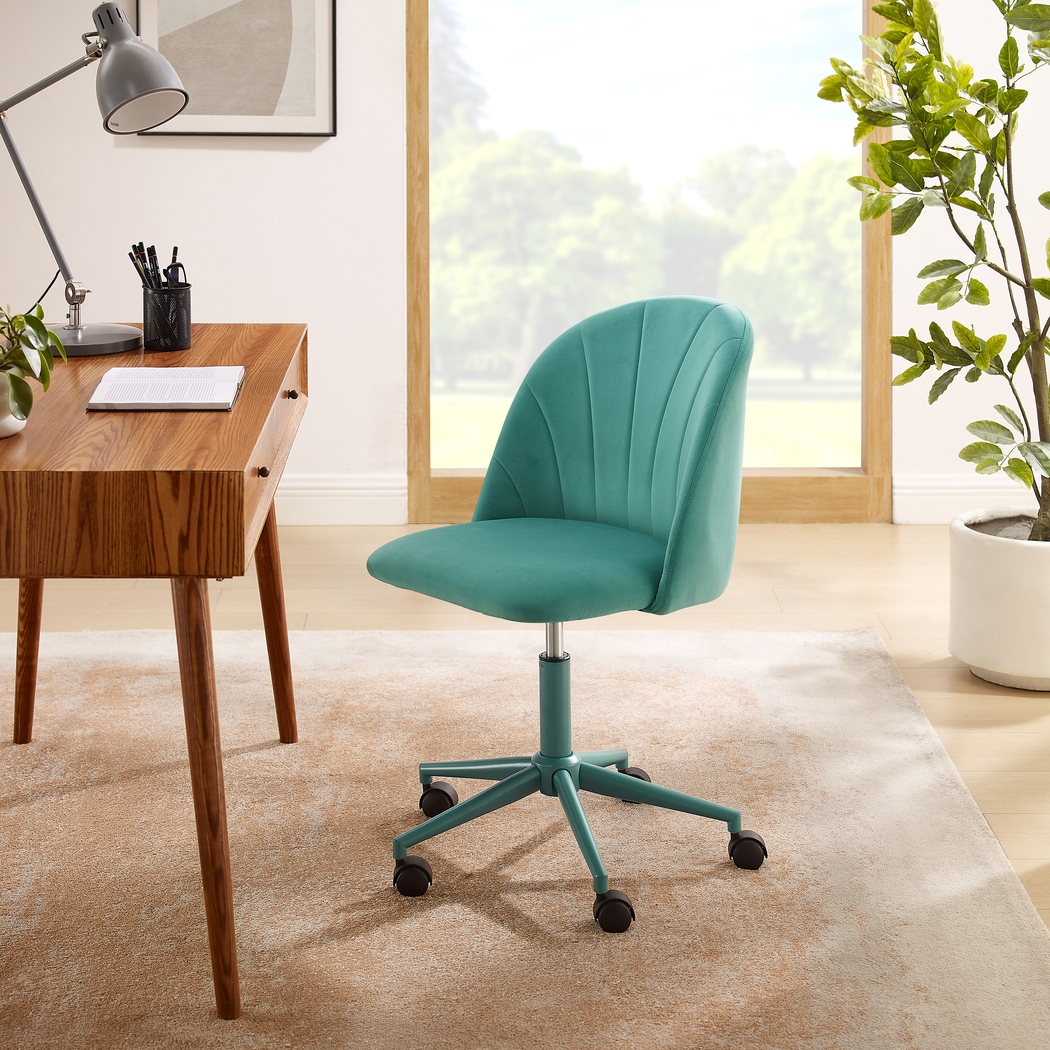 Cardlow Aqua Desk Chair - Thumbnail - Image 2