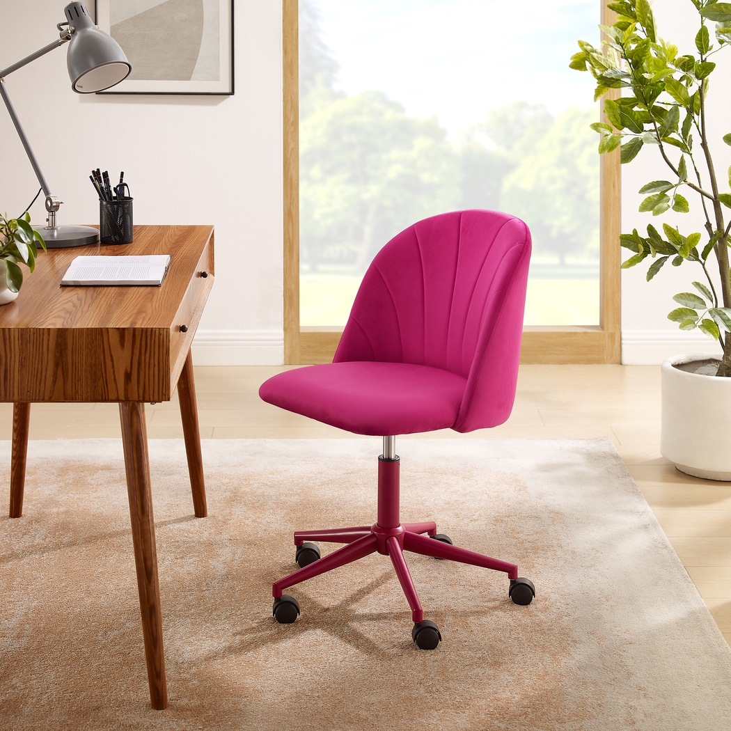 Cardlow Hot Pink Desk Chair - Thumbnail - Image 2