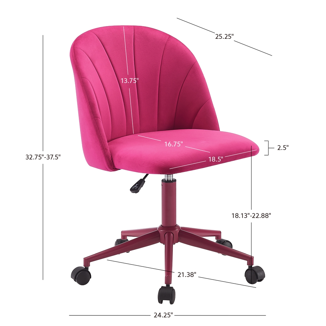 Cardlow Hot Pink Desk Chair - Thumbnail - Image 15