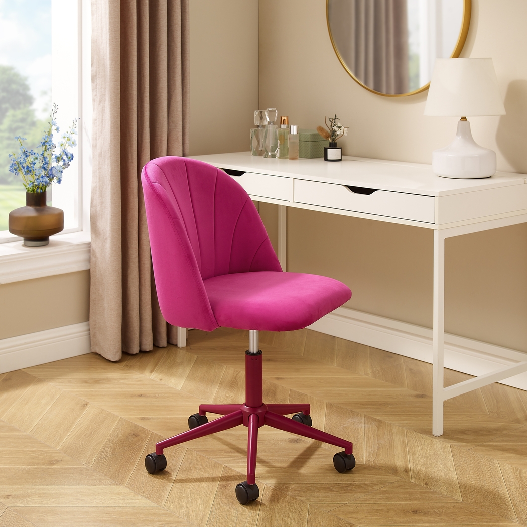 Cardlow Hot Pink Desk Chair - Thumbnail - Image 3