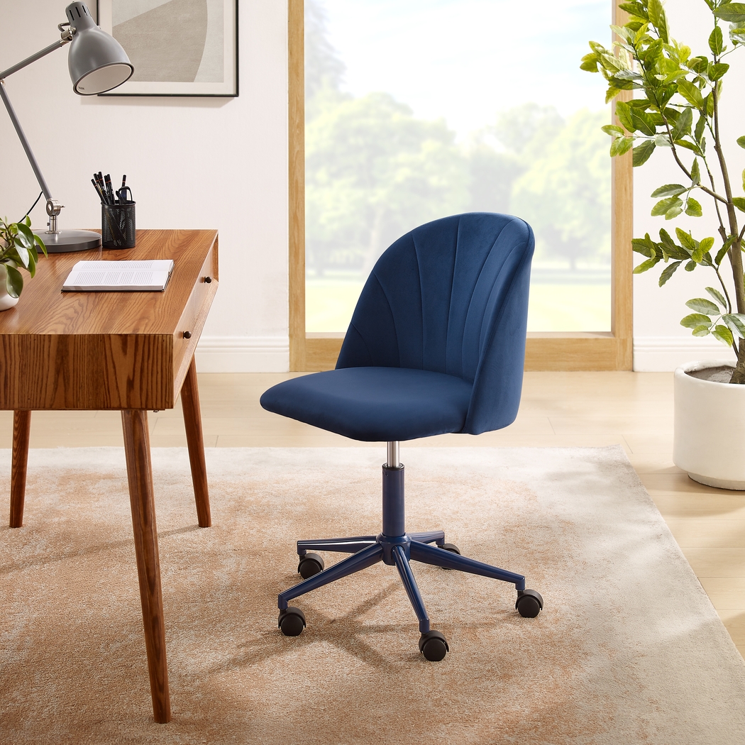 Cardlow Navy Desk Chair - Thumbnail - Image 2