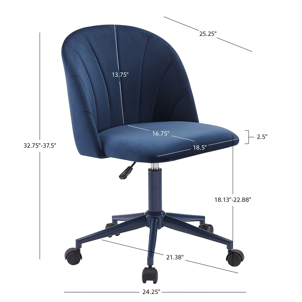 Cardlow Navy Desk Chair - Thumbnail - Image 15