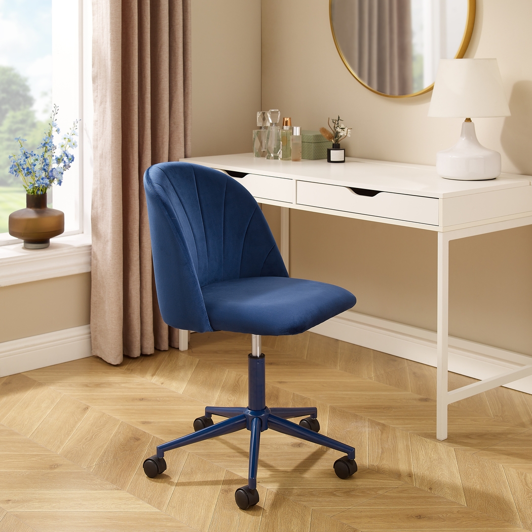 Cardlow Navy Desk Chair - Thumbnail - Image 3