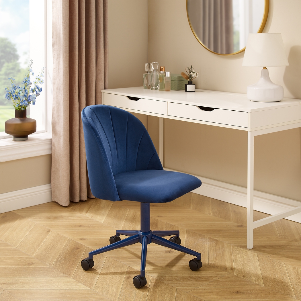 Cardlow Navy Desk Chair - Thumbnail - Image 4