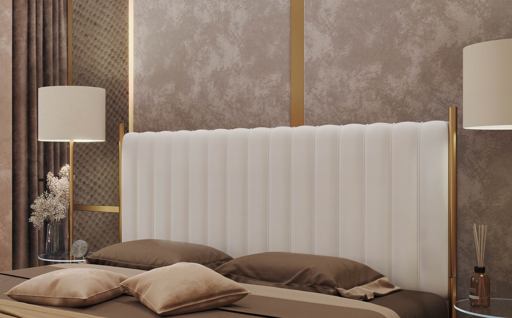 Caria Lane Cream Headboard - Thumbnail - Image 9