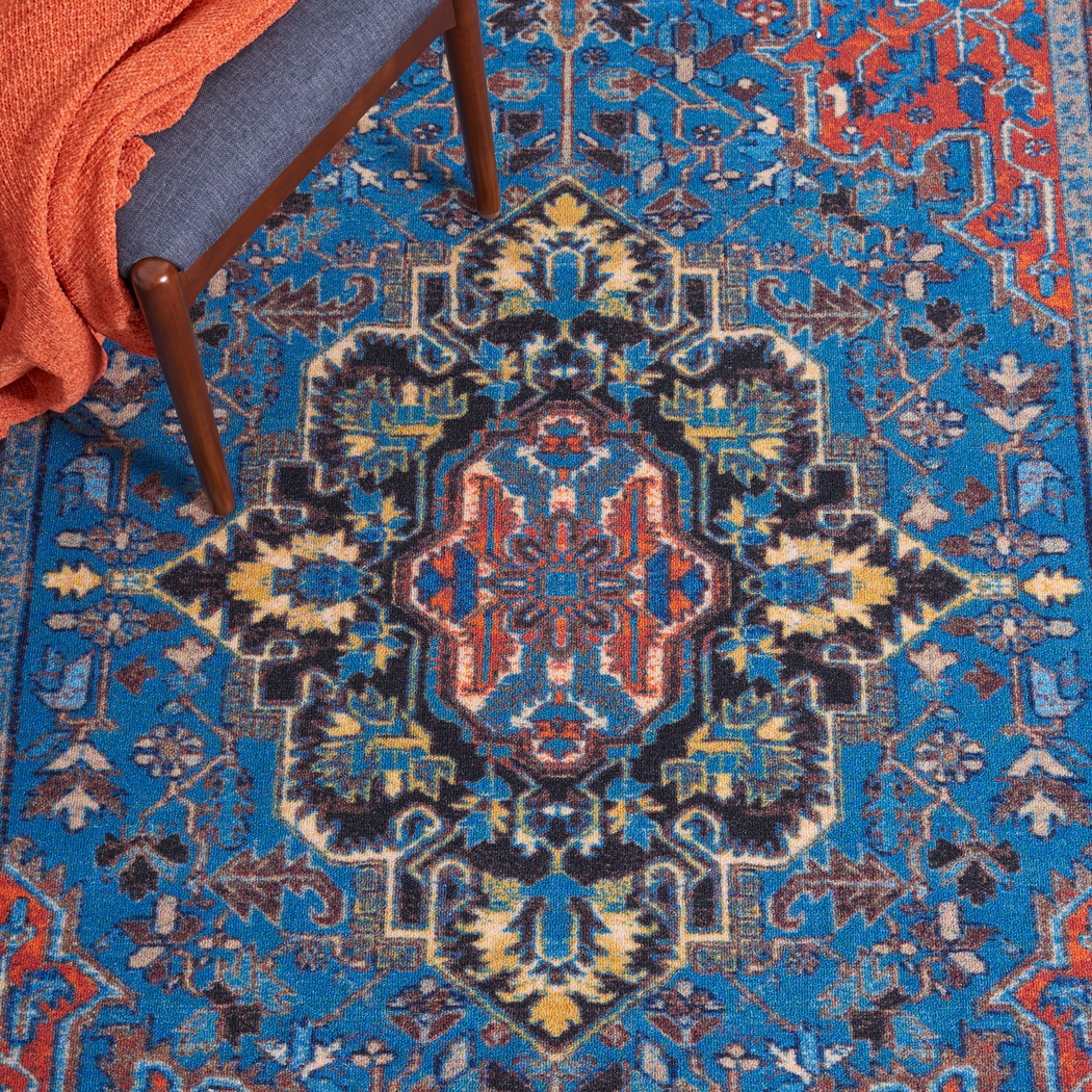 Carigna Blue/Multi 5'5 x 7'7 Rug - Thumbnail - Image 5