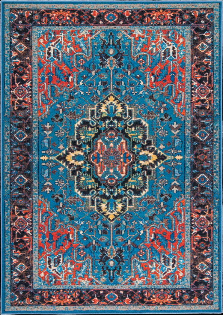 Carigna Blue/Multi 7'9 x 10' Rug - Thumbnail - Image 1