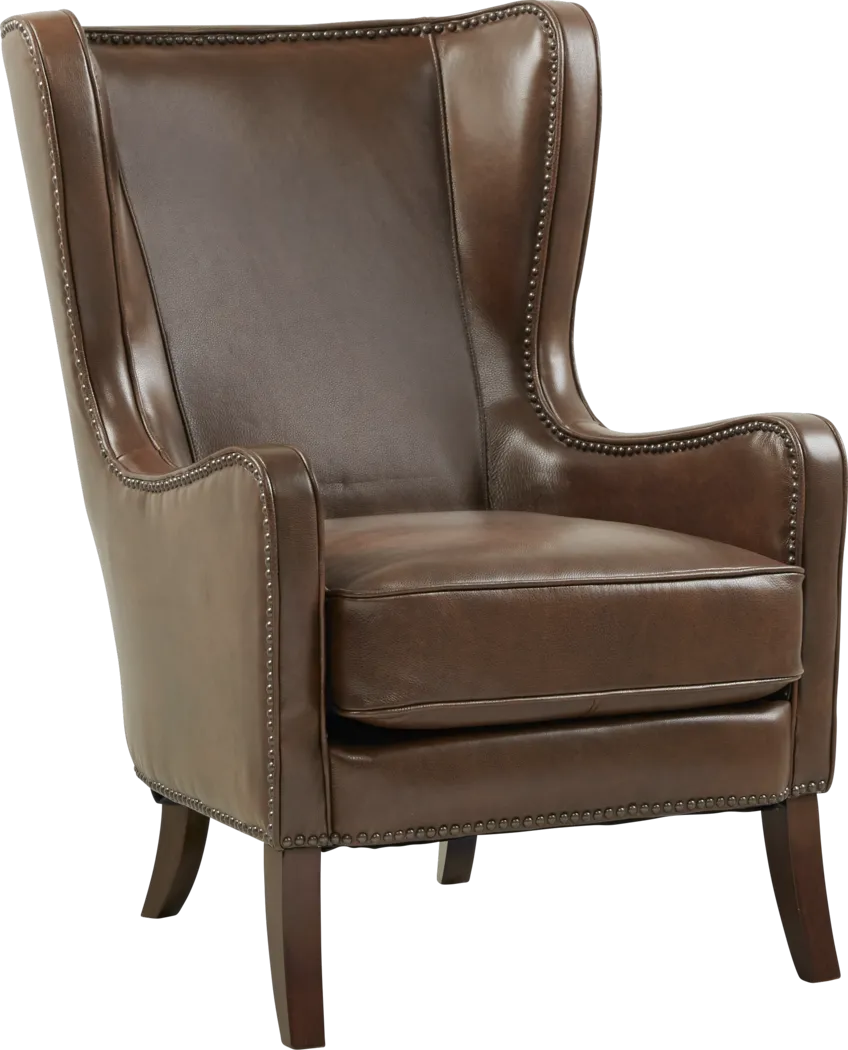 Carillo Brown Leather Chair - Thumbnail - Image 1