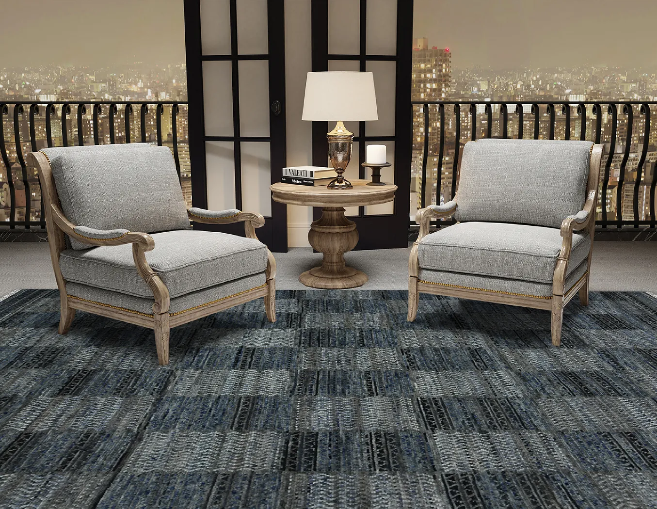 Carim Blue 9' x 12' Rug - Thumbnail - Image 2