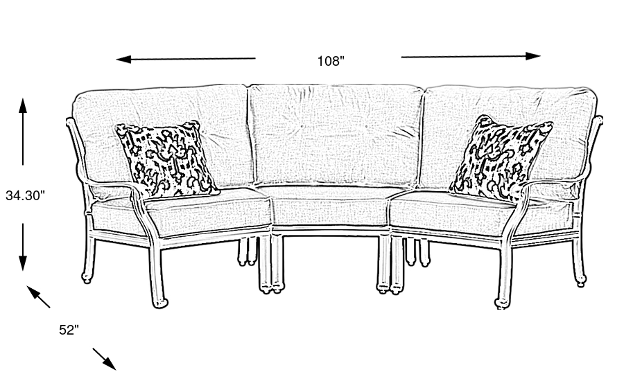 Dimension Image. Please refer to the Dimension Tab on this page for dimension details.
