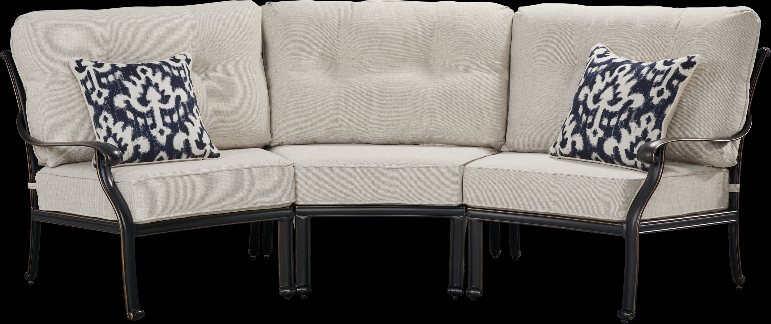 Carina Bronze 3 Pc Outdoor Sectional with Desert Cushions - Thumbnail - Image 1