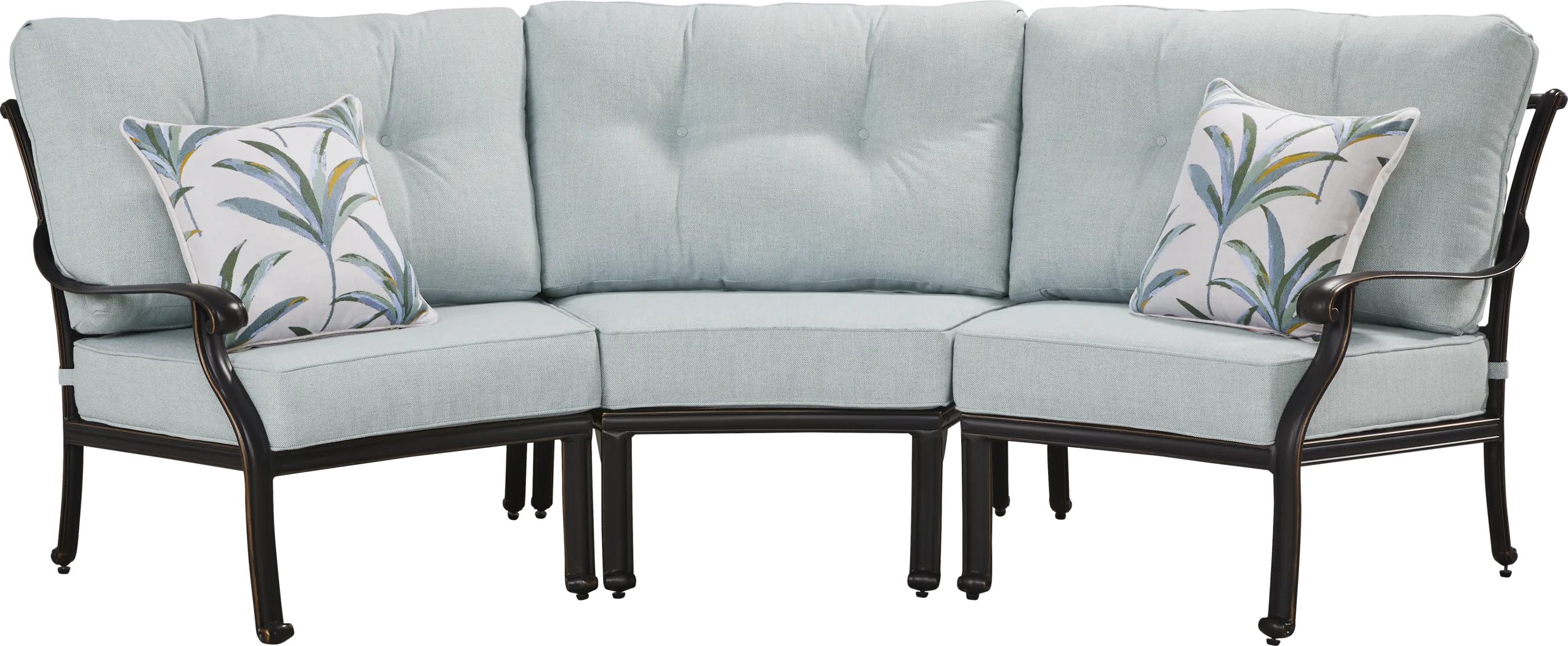 Carina Bronze 3 Pc Outdoor Sectional with Sky Cushions - Thumbnail - Image 1