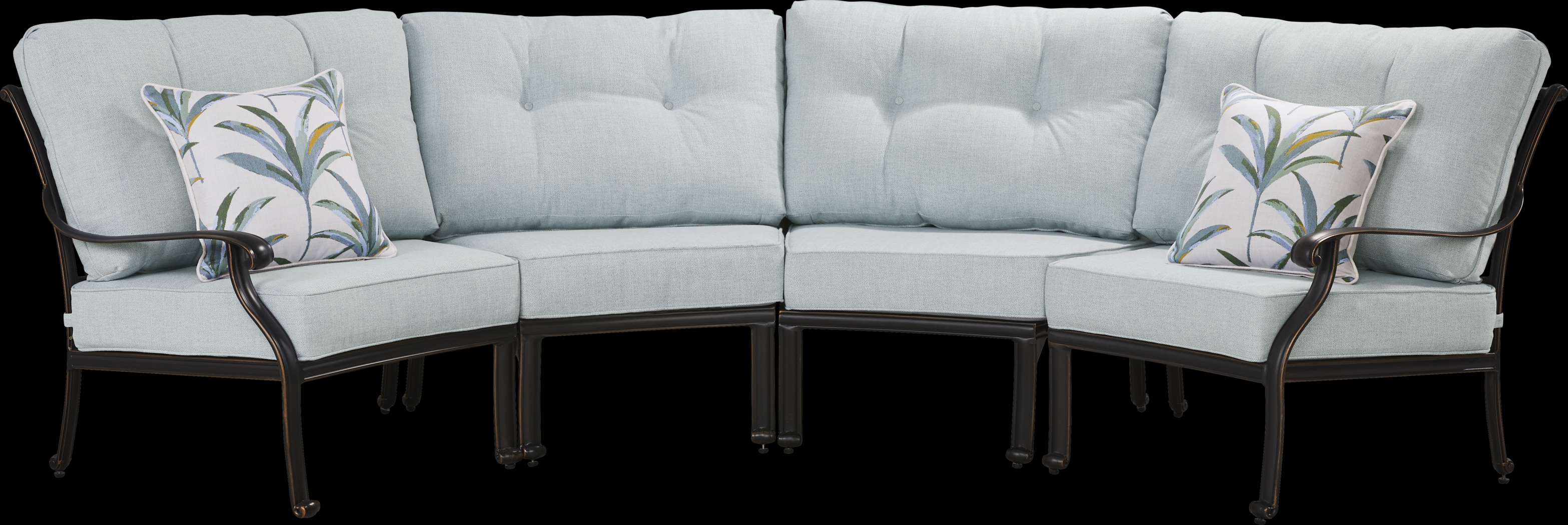 Carina Bronze 4 Pc Outdoor Sectional with Sky Cushions - Thumbnail - Image 1