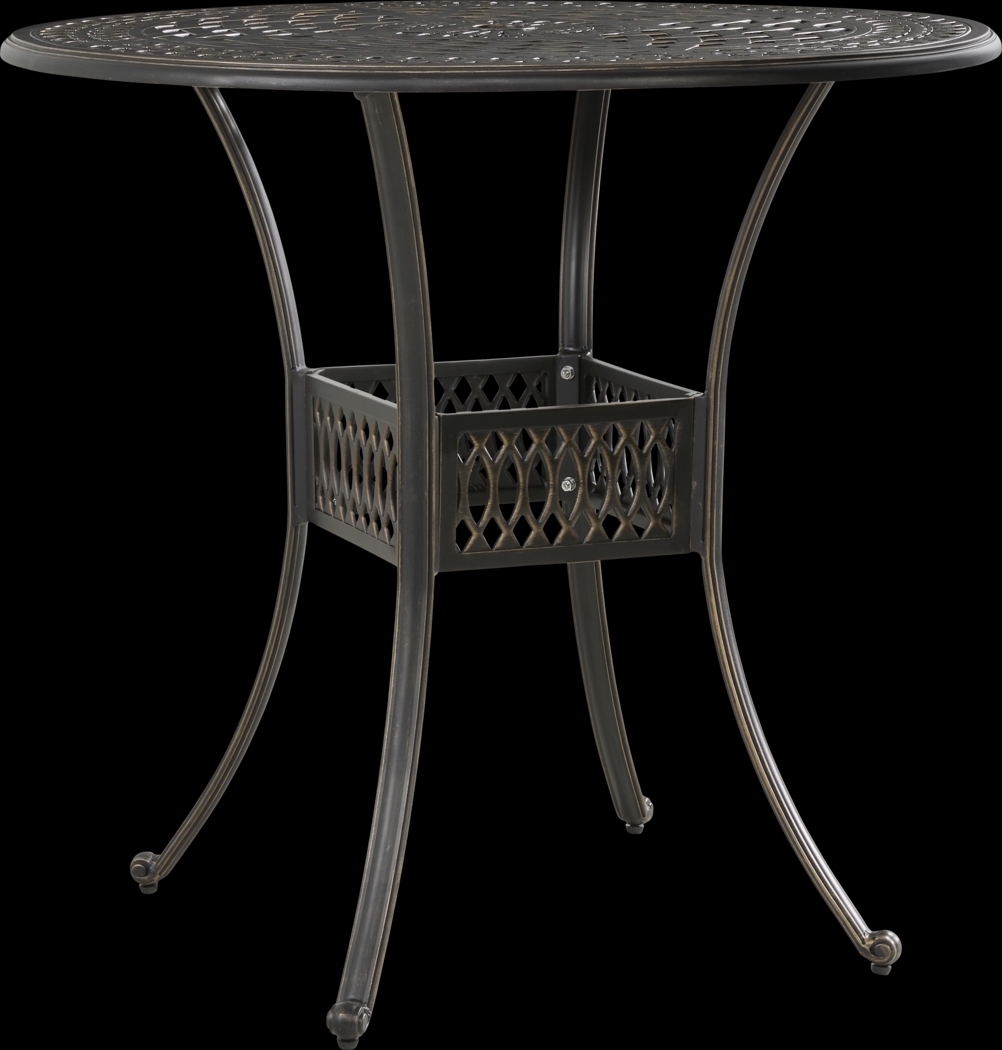 Carina Bronze 5 Pc 42 in. Round Bar Height Outdoor Dining Set with Sky Cushions - Thumbnail - Image 2