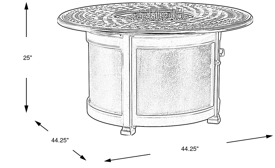 Dimension Image. Please refer to the Dimension Tab on this page for dimension details.