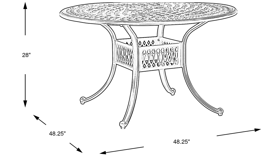 Dimension Image. Please refer to the Dimension Tab on this page for dimension details.