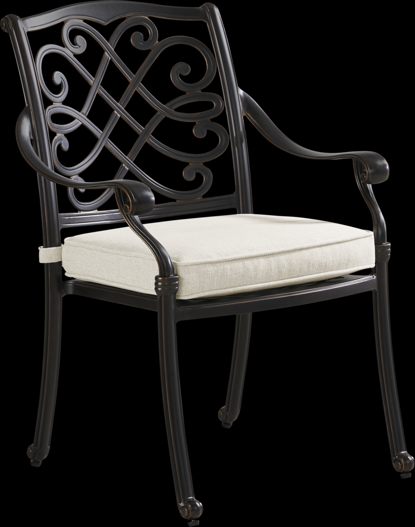 Carina Bronze 5 Pc 48 in. Round Outdoor Dining Set with Desert Cushions - Thumbnail - Image 3