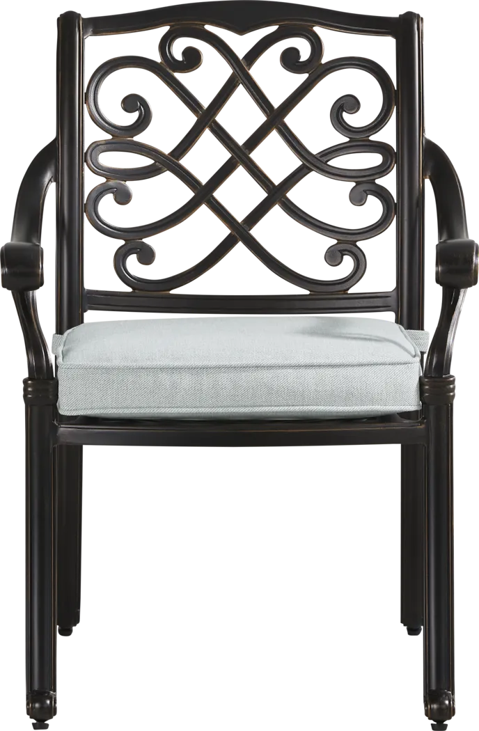 Carina Bronze Outdoor Arm Chair with Sky Cushion - Thumbnail - Image 2