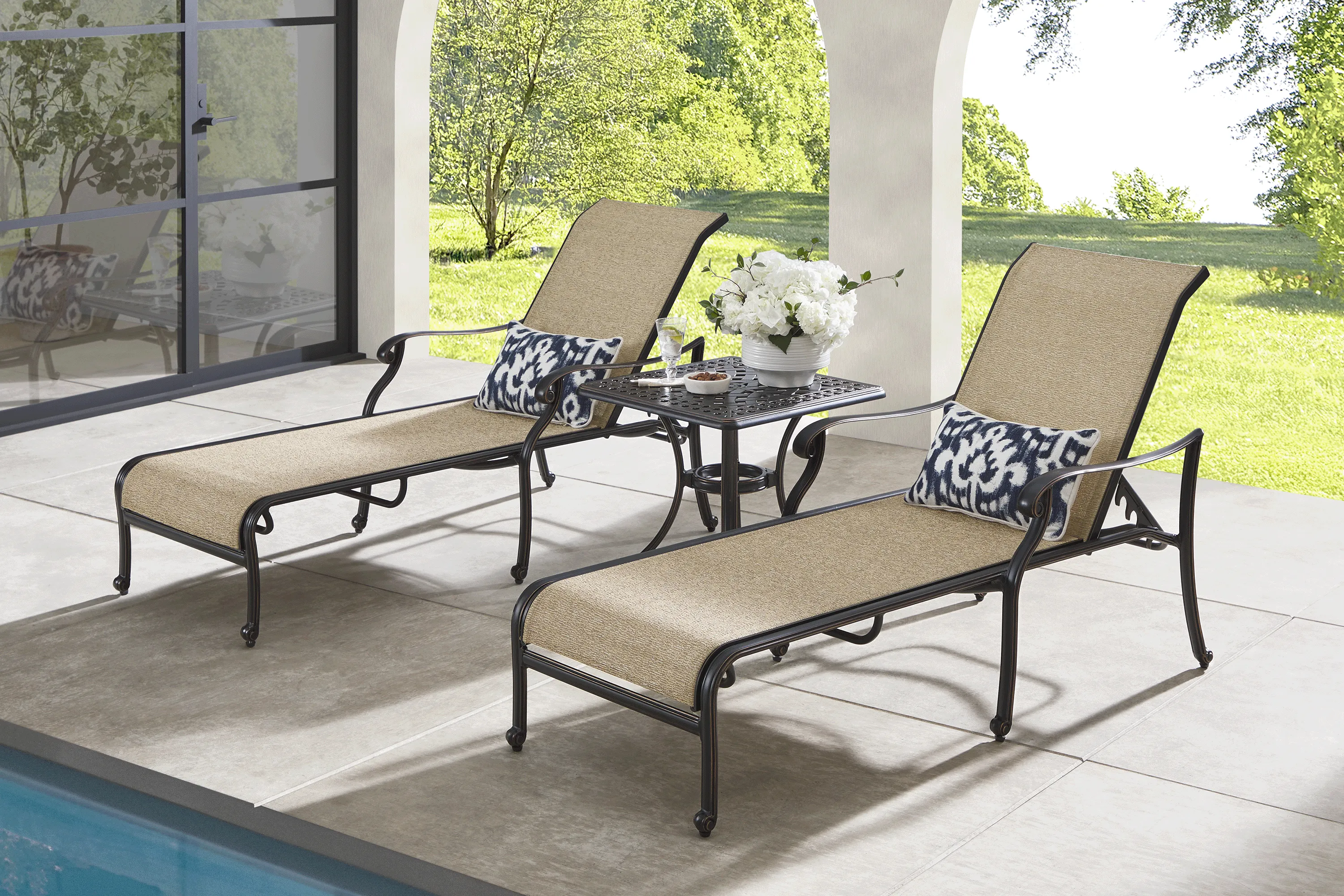 Carina Bronze Outdoor Chaise, Set of 2 - Thumbnail - Image 1