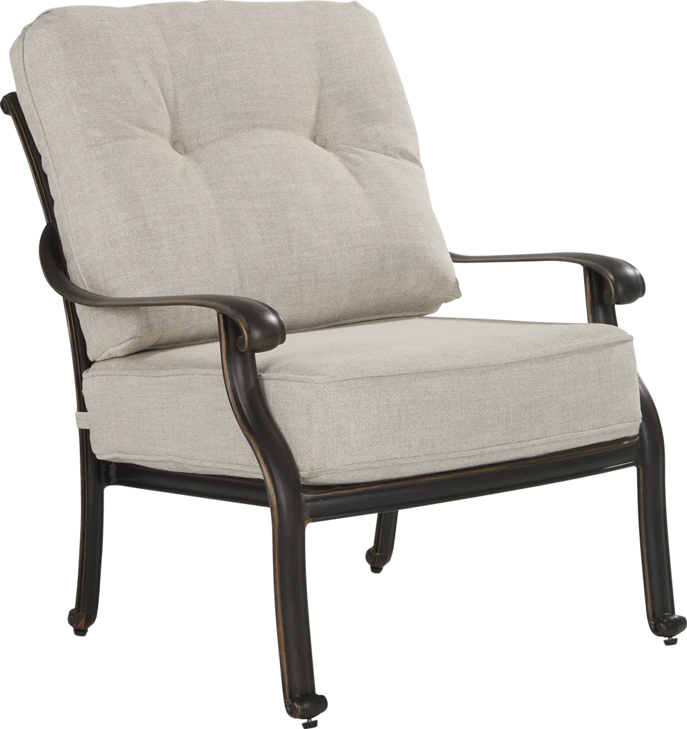 Carina Bronze Outdoor Club Chair with Desert Cushions - Thumbnail - Image 1