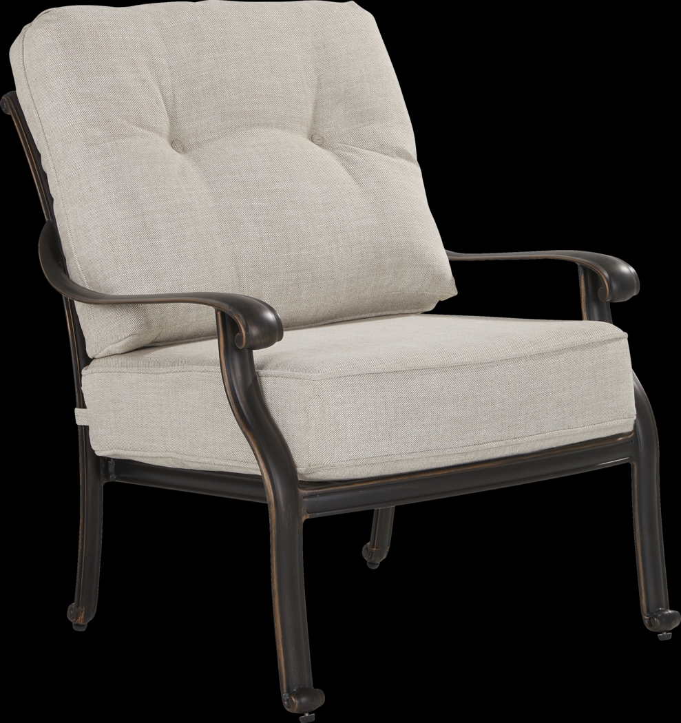 Carina Bronze Outdoor Club Chair with Desert Cushions - Thumbnail - Image 1