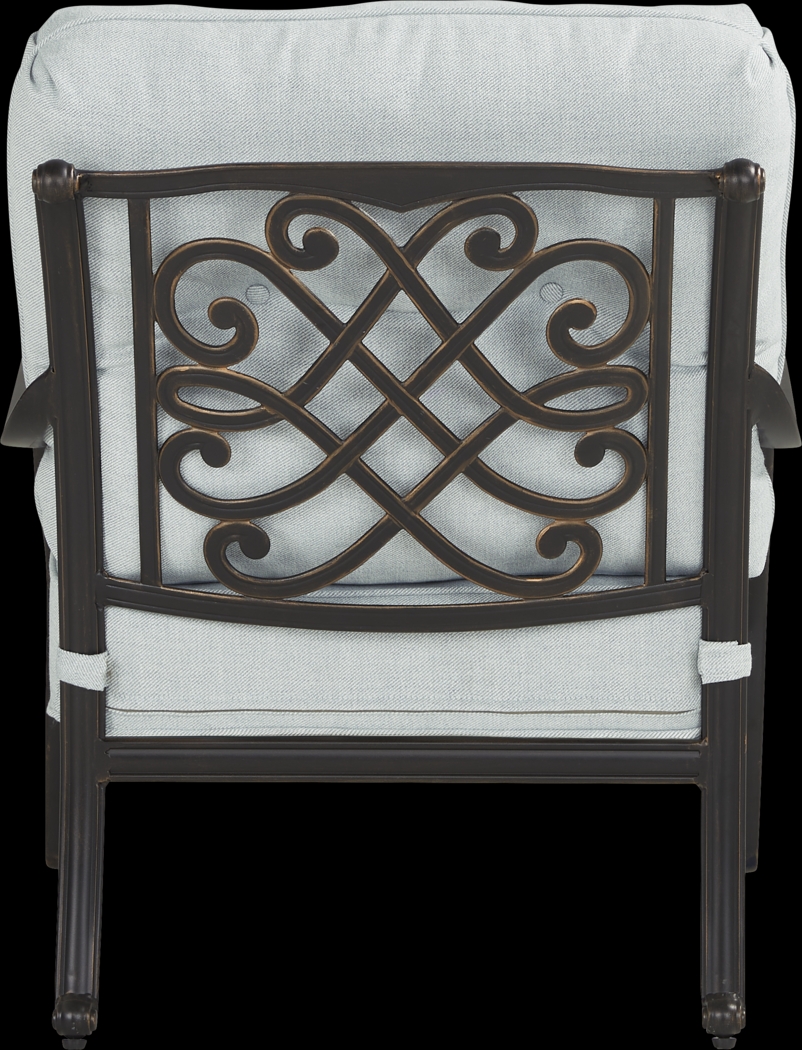 Carina Bronze 4 Pc Outdoor Loveseat Seating Set with Sky Cushions - Thumbnail - Image 7