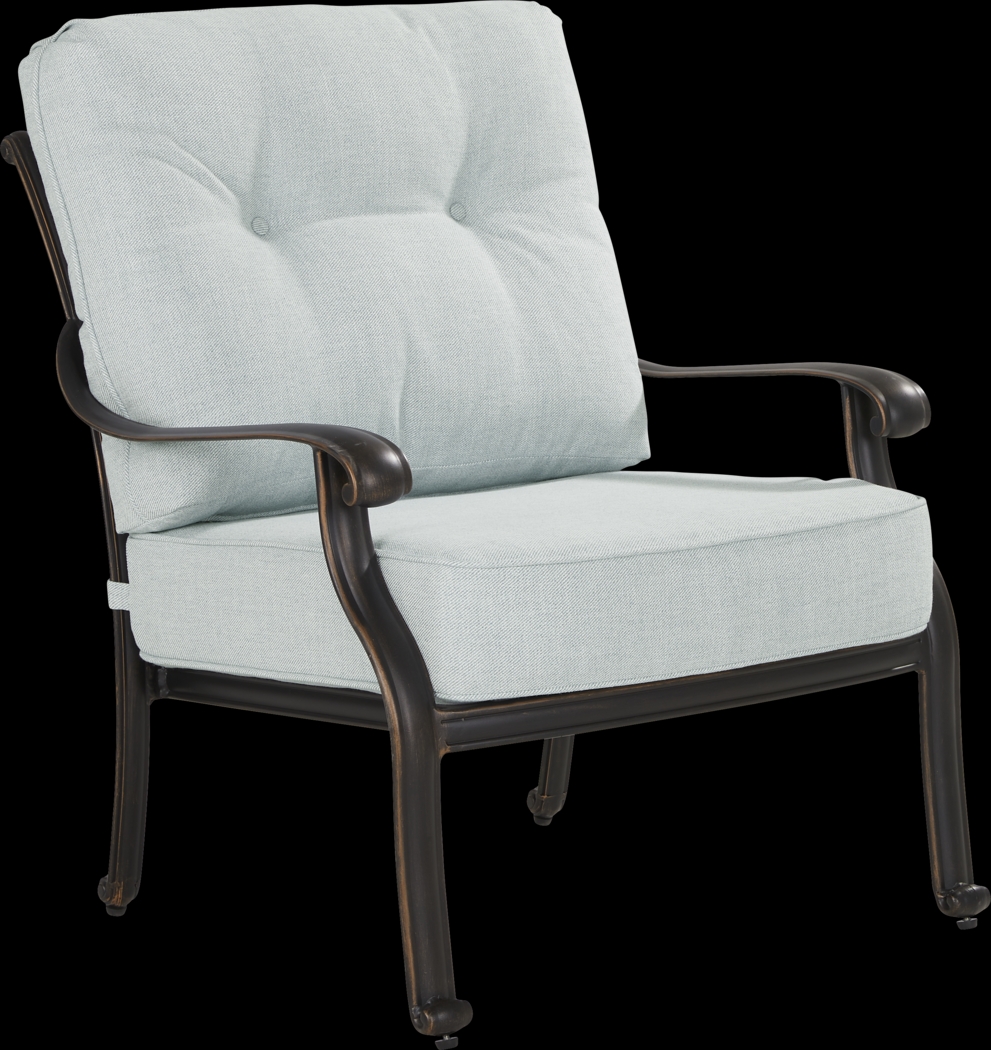 Carina Bronze 4 Pc Outdoor Loveseat Seating Set with Sky Cushions - Thumbnail - Image 5