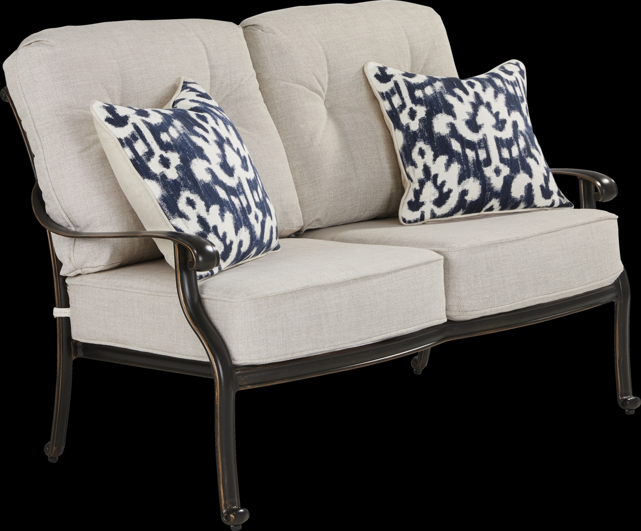 Carina Bronze 4 Pc Outdoor Loveseat Seating Set with Desert Cushions - Thumbnail - Image 3