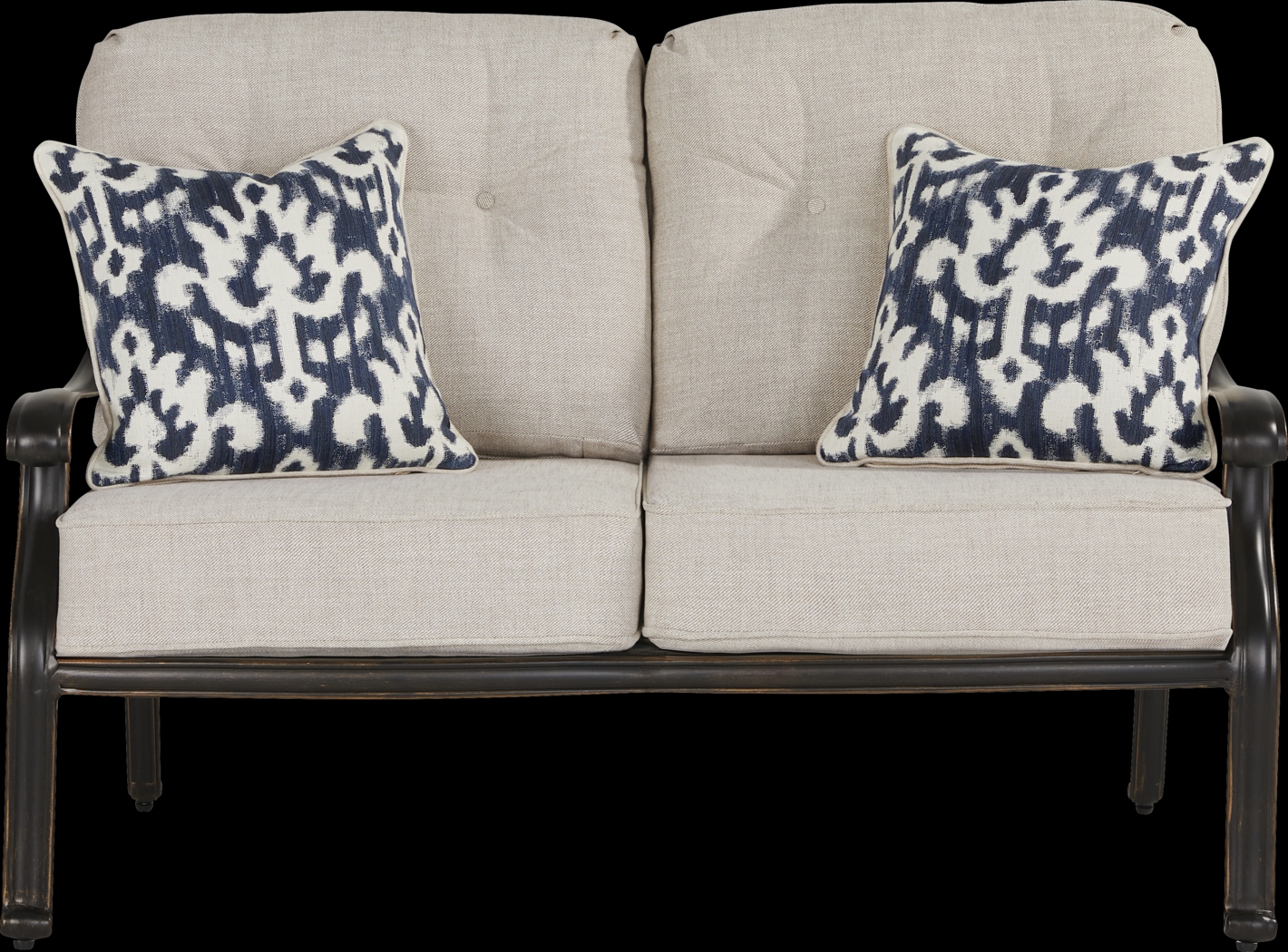 Carina Bronze 4 Pc Outdoor Loveseat Seating Set with Desert Cushions - Thumbnail - Image 2