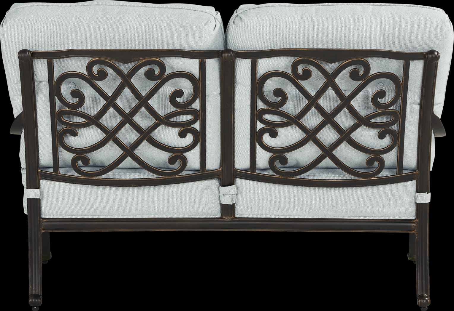 Carina Bronze 4 Pc Outdoor Loveseat Seating Set with Sky Cushions - Thumbnail - Image 4