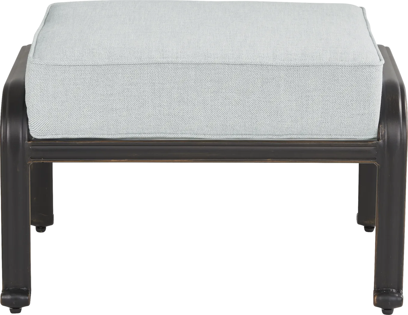 Carina Bronze Outdoor Ottoman with Sky Cushion - Thumbnail - Image 2