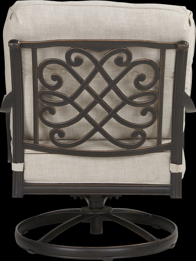 Carina Bronze 5 Pc Outdoor Fire Pit Seating Set with Desert Cushions - Thumbnail - Image 8