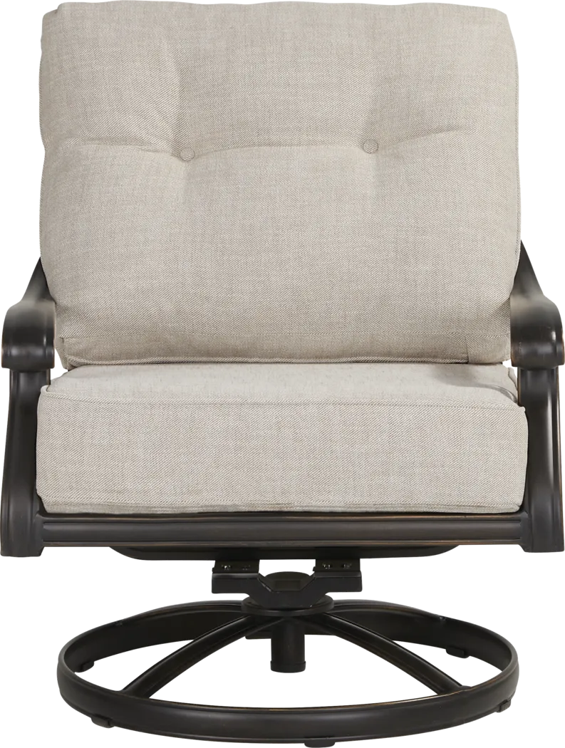 Carina Bronze Outdoor Swivel Chair with Desert Cushions - Thumbnail - Image 2