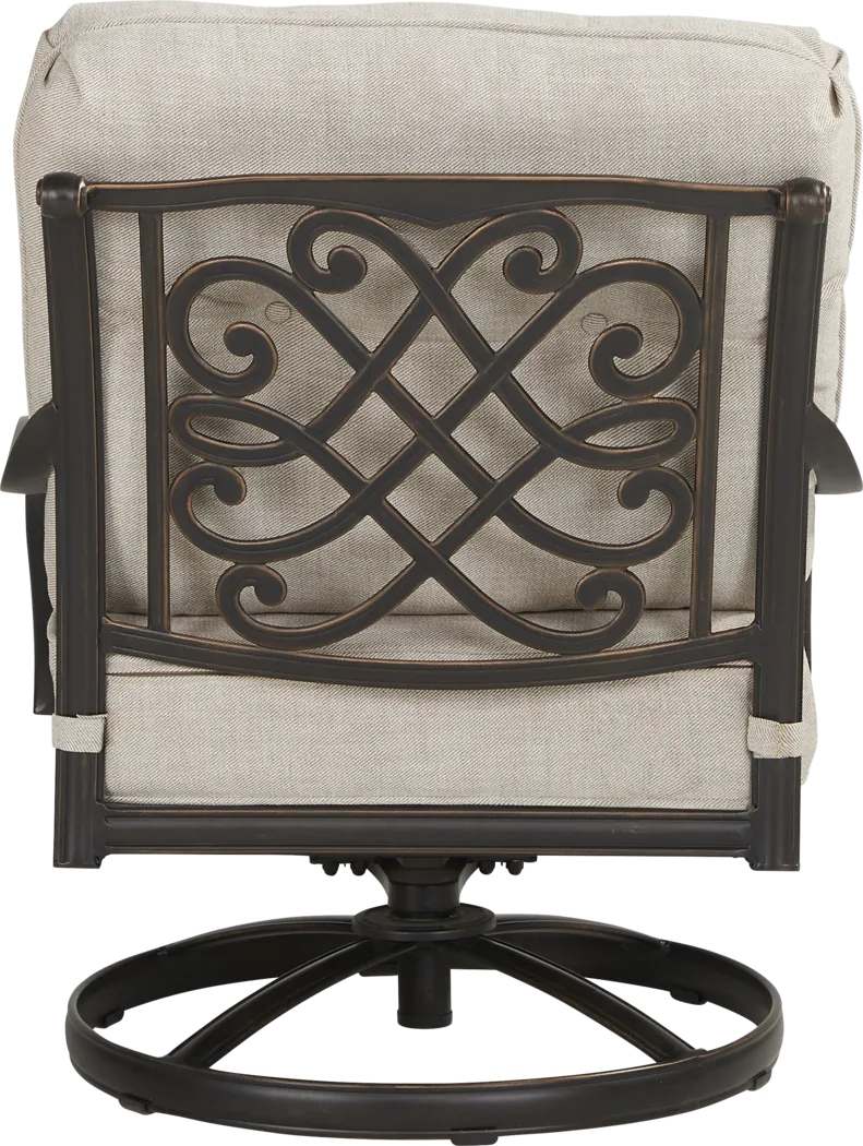 Carina Bronze Outdoor Swivel Chair with Desert Cushions - Thumbnail - Image 3