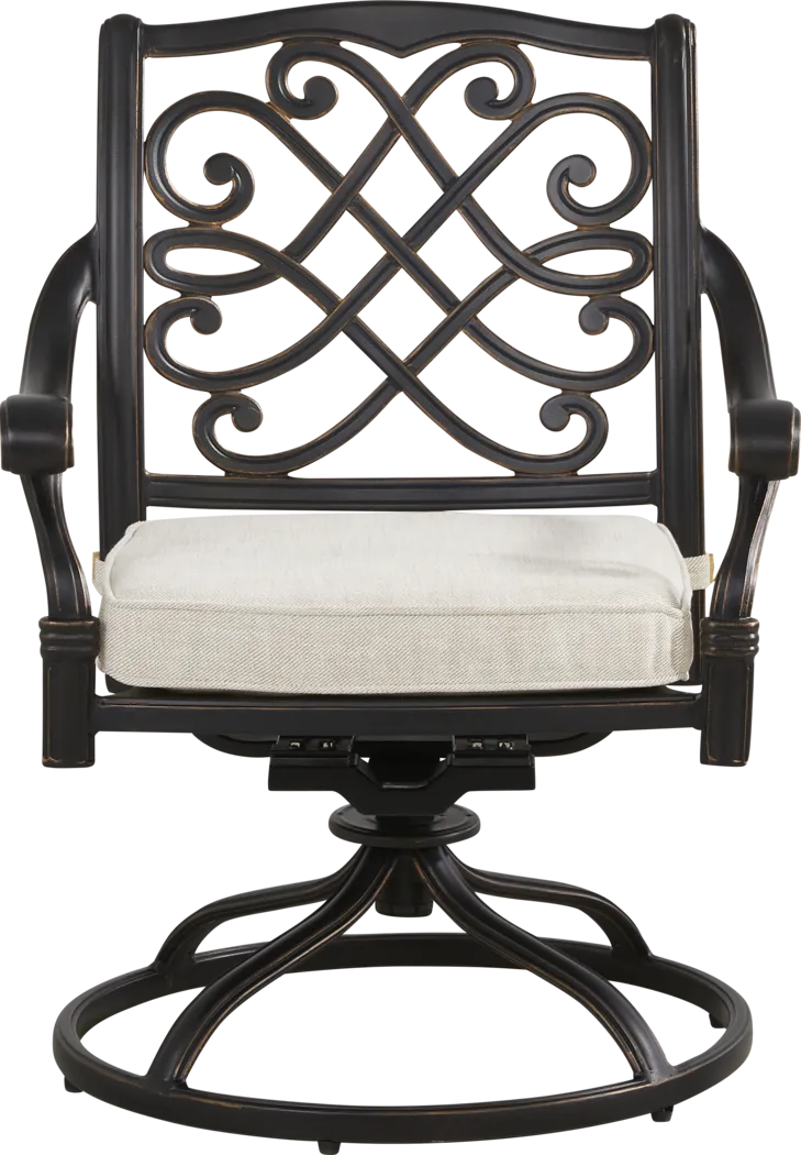 Carina Bronze Outdoor Swivel Rocker Chair with Desert Cushion - Image 3