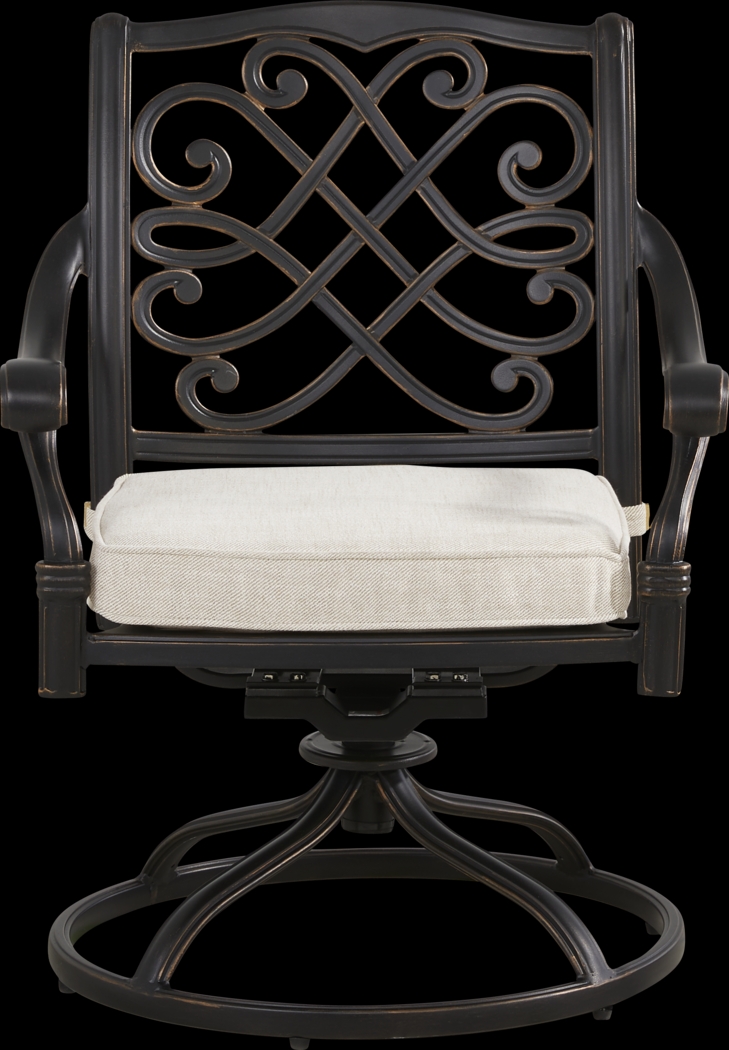 Carina Bronze 3 Pc 30 in. Round Outdoor Dining Set with Desert Cushions - Thumbnail - Image 3