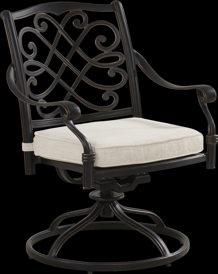 Carina Bronze 3 Pc 30 in. Round Outdoor Dining Set with Desert Cushions - Thumbnail - Image 2