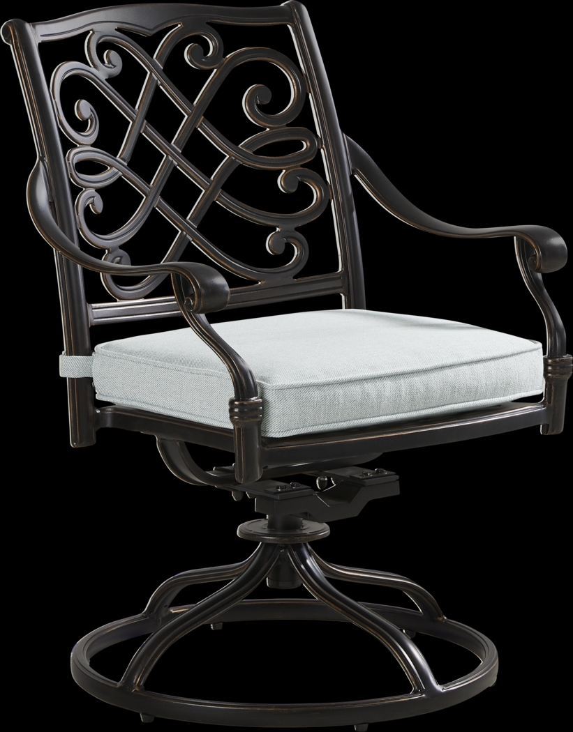 Carina Bronze 3 Pc 30 in. Round Outdoor Dining Set with Sky Cushions - Thumbnail - Image 2