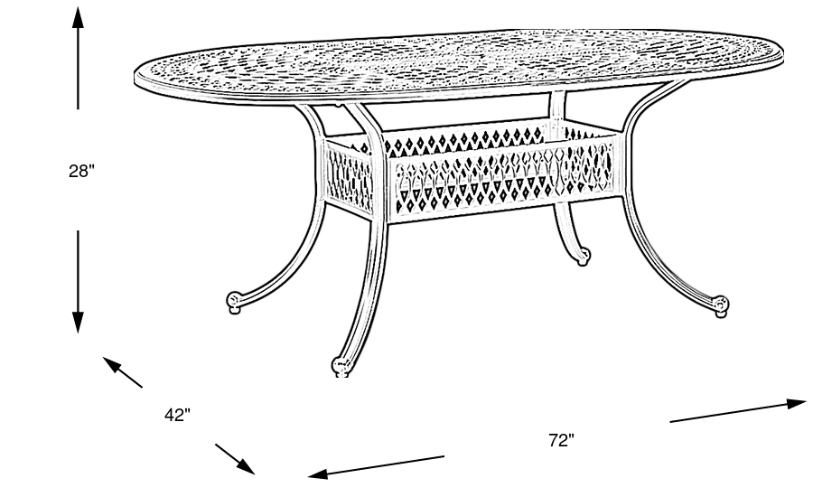 Dimension Image. Please refer to the Dimension Tab on this page for dimension details.
