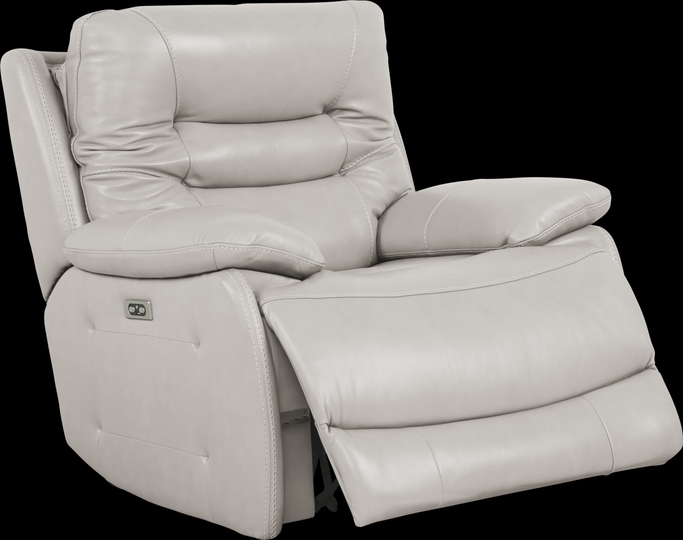 Carini Stone Leather Dual Power Recliner - Thumbnail - Image 2