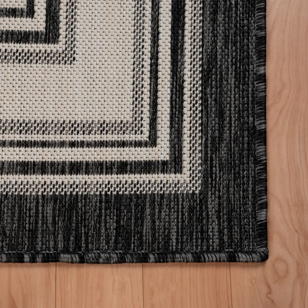 Carledosa Black/Multi 7'6 x 9'5 Indoor/Outdoor Rug - Thumbnail - Image 2